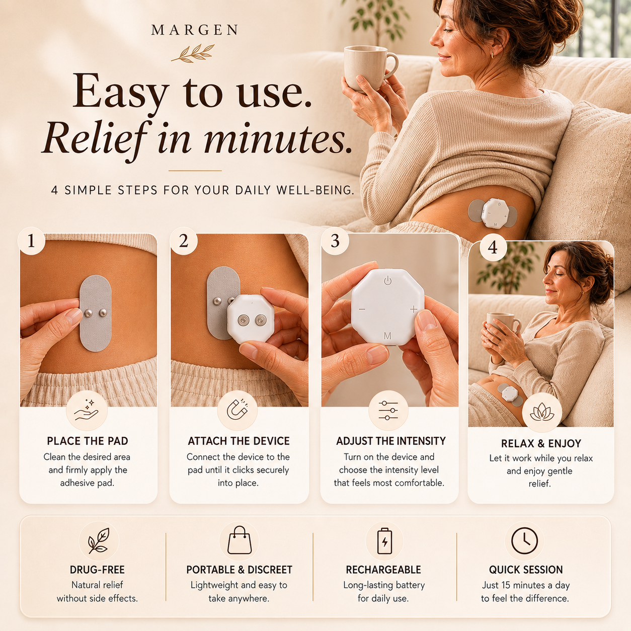 MARGEN Pulse™ — Portable Pain Relief Device