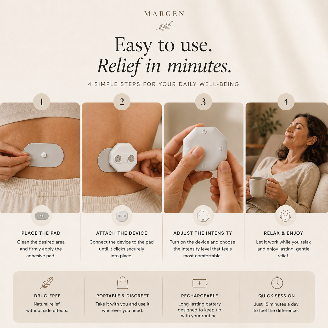 MARGEN Pulse™ — Portable Pain Relief Device